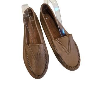 NWOT Minnetonka brown deerskin gore front Moccasins sz 9